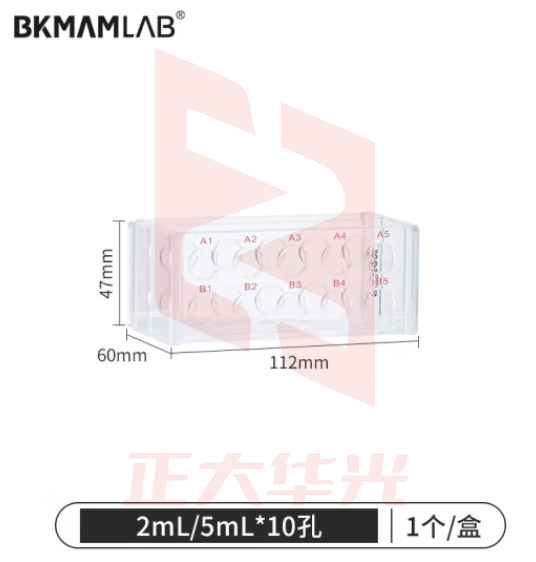 比克曼生物（BKMAM）有机玻璃采血管架采样管架亚克力生化管架血常规管架 2ml/5ml 10孔 1个