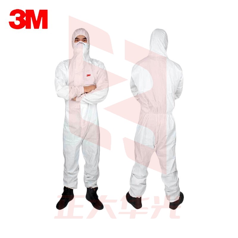 3M 防护服 4545 防尘防液体喷溅 带帽连体服 XL 10件套