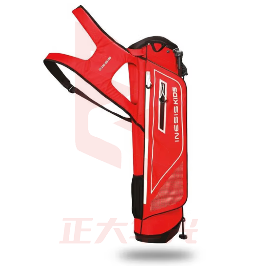 迪卡侬儿童高尔夫球包青少年支架球包肩带可调节轻盈小巧INESIS凯旋红（8-10岁）-2747143
