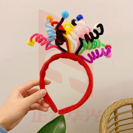 佳妍 生日场景布置生日帽发箍装饰搞怪发卡拍照道具 彩色弹簧发饰