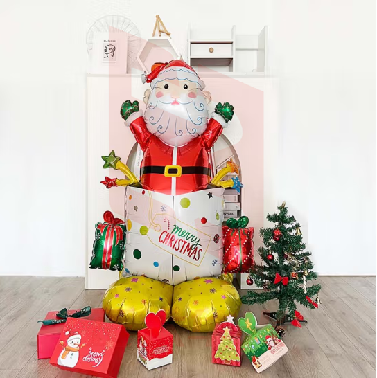 佳妍 圣诞节装饰派对气球 圣诞老人大号铝模126cm氛围布置摆件