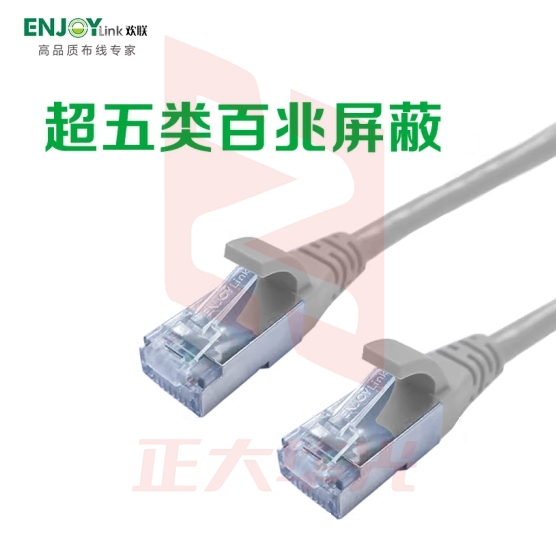 欢联（ENJOYLINK） 超五类跳线 灰色 （单位：2米/条） HC5E2A1020-E屏蔽