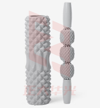 Keep 泡沫轴两件套肌肉放松狼牙棒按摩棒滚轴瑜伽器材 组合款冰川灰