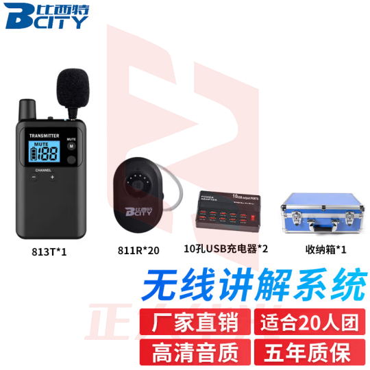 比西特 811R无线讲解器一对多耳挂式无线对讲器蓝牙导游耳机政企接待电子解说器 1讲+20人听团套装