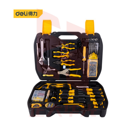 得力 家用多功能五金工具箱电讯套装118件 组套 DL5968