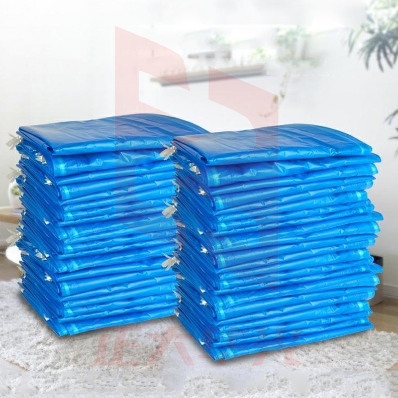 金绿士【60*80cm加厚10只】航空垃圾袋蓝色大垃圾袋大号手提式自动收口抽绳收纳袋