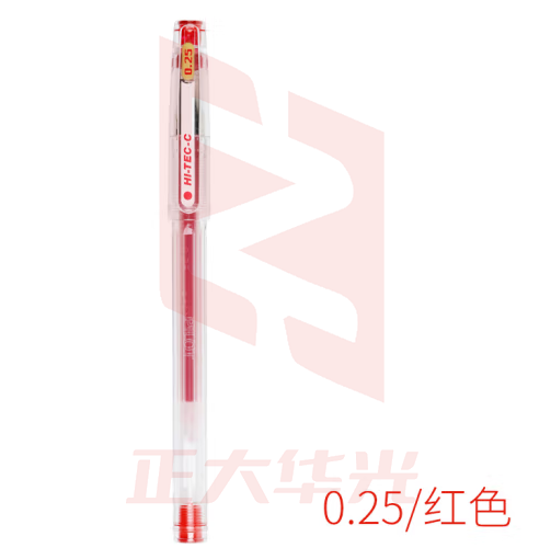 百乐（PILOT）针管式超细钢珠中性笔啫喱笔签字笔小针管学习办公文具 BLLH-20C25-R HI-TEC-C 红色 0.25mm 单支装