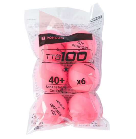 迪卡侬 一星级乒乓球 TAT40+ABS粉球6只装 4352520