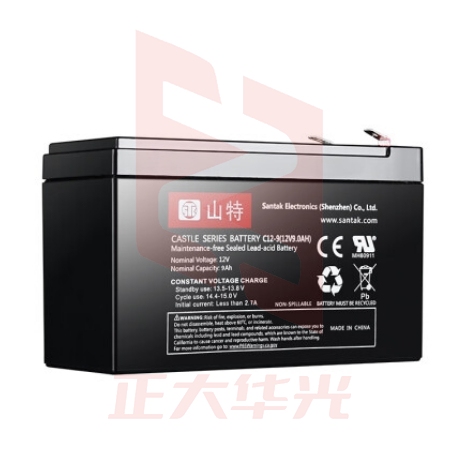 山特C12-9 12V9AH阀控密封免维护铅酸蓄电池（新款）