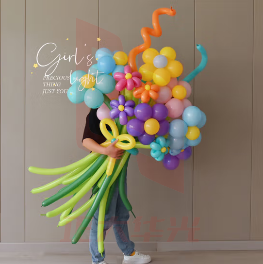 佳妍 生日场景布置 气球生日装饰户外拍照布置大花束
