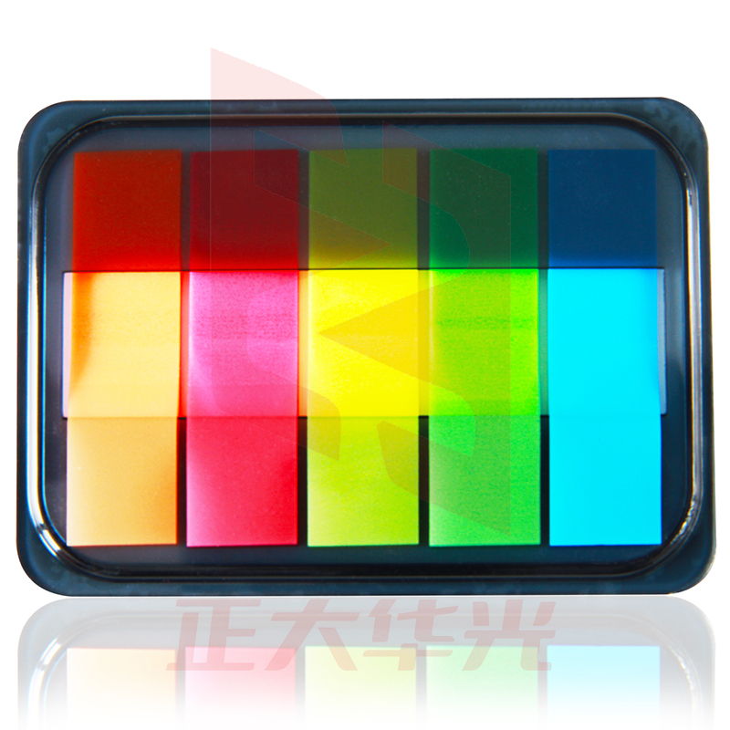 得力（deli）便签纸彩色荧光百事贴记事贴文件指示标签12*44mm便利贴(混)办公用品 24盒装9060