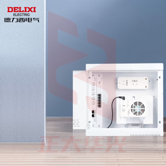 德力西电气 弱电箱光纤箱信息箱集线箱塑料门 小箱电话4高清电视风扇加配件包