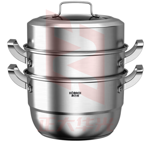康巴赫三层蒸锅304不锈钢汤锅德式复底多用锅28cm电磁炉燃气灶通用 ZGDY28A1
