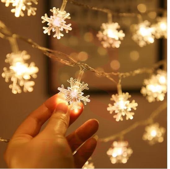 TaTanice 雪花灯串3米20灯 圣诞节彩灯生日派对装饰雪花灯求婚表白气氛灯