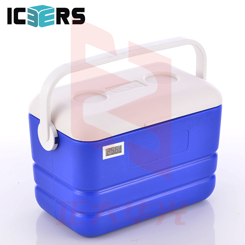艾森斯 12L高品质PU保温箱  蓝色（PU6面）1冰盒+6冰袋 有温度显示