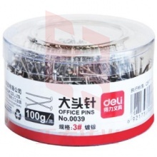 得力 大头针 0039 银色 100g/盒 10盒