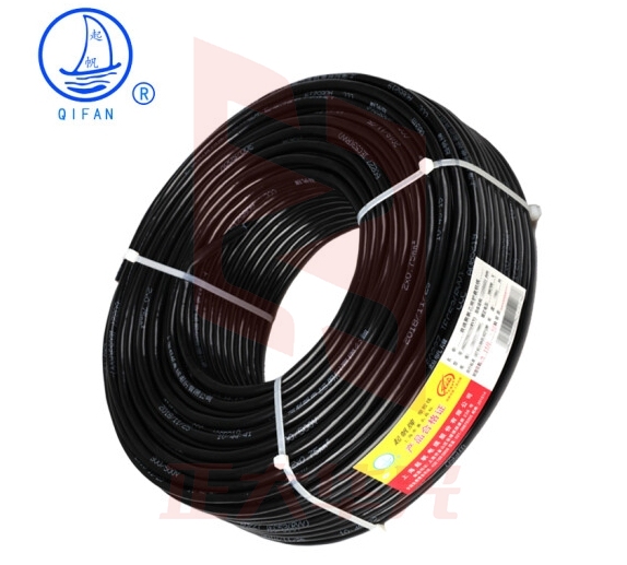 起帆电线电缆 RVV2*0.5平方300/300V国标2芯电源线 铜丝软护套线 黑色100米