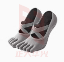 Keep 瑜伽袜防滑分指女五指袜夏季室内专用地板运动舞蹈袜 绑带款灰色