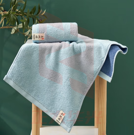 洁丽雅（grace）7283新疆长绒棉加厚柔软吸水成人毛巾礼盒家居日常洗脸面巾 蓝色 34x76cm
