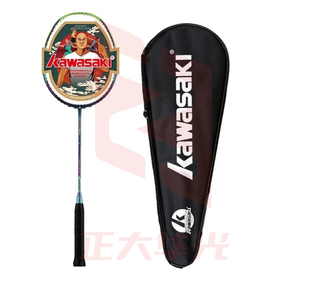 川崎KAWASAKI羽毛球拍全碳素羽拍单拍 超轻耐用五星拍矛大师Master Mao pro1 蓝绿（未穿线）