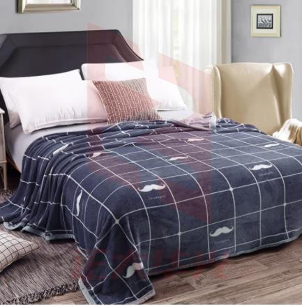 南极人NanJiren 毛毯 法兰绒毯子珊瑚绒盖毯午睡毯毛巾被床单 胡子 150*200cm