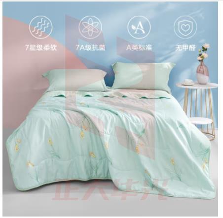 罗莱家纺 LUOLAI 空调被 夏凉被芯薄夏被夏天被子学生宿舍盖被 可水洗被芯 A类超柔防螨水洗夏被-海芋百合【店长推荐】 200*230cm