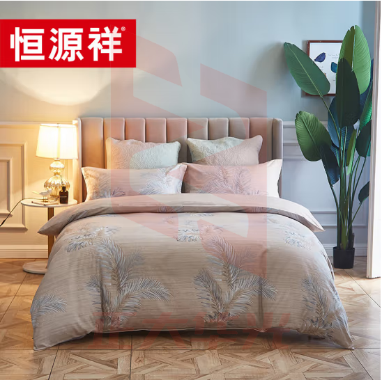 恒源祥 芳草维暖绒四件套 棕 200*230cm HYX091TJ