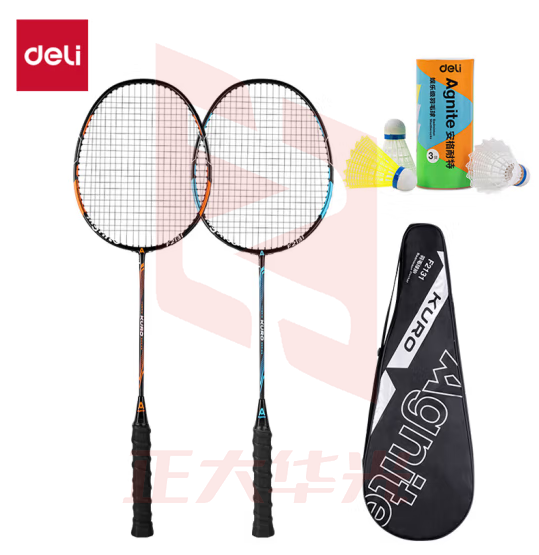 得力（deli）碳复合羽毛球拍对拍 2支装 F2131(已穿线)