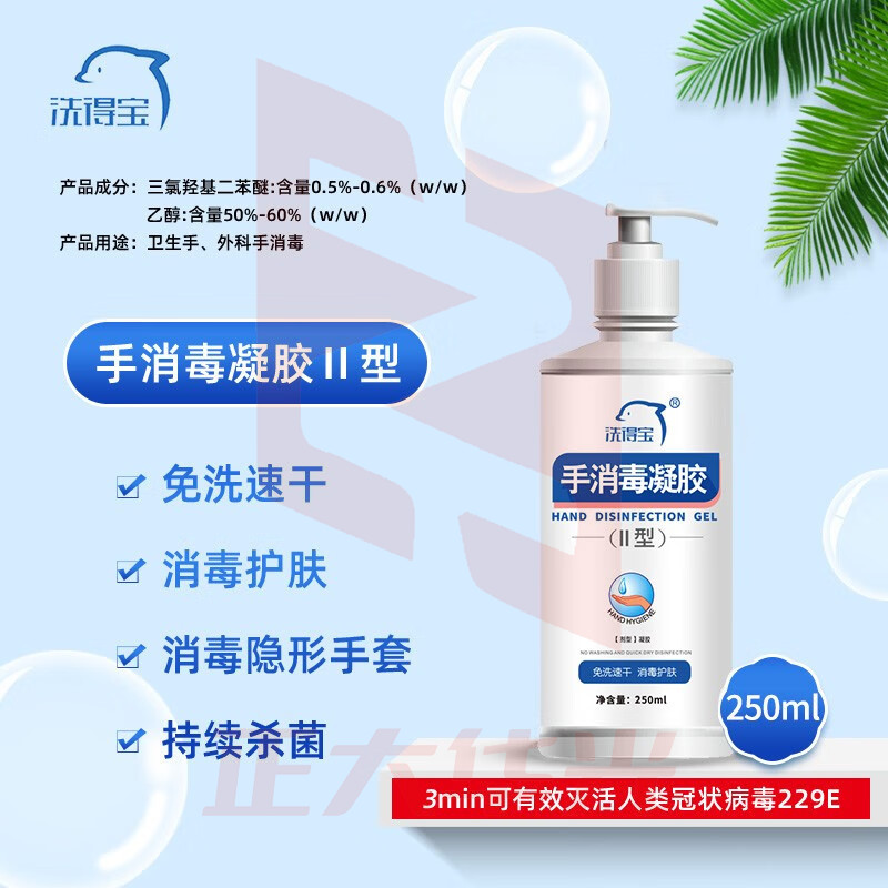 洗得宝 手消毒凝胶II型 250ml 免洗速干