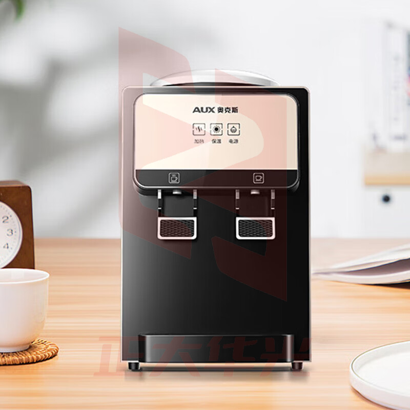 奥克斯（AUX）台式饮水机小型家用制冷制热一体机迷你学生宿舍桌面小功率饮水机 黑金色YT-5-N冰温热