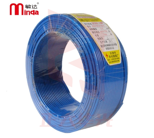 敏达电线电缆BV16平方蓝色100米/盘