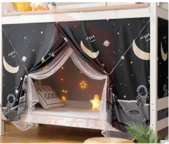 艾薇 蚊帐宿舍床帘上下铺学生蚊帐 防尘遮光蚊帐 宇航员 适用于1.2米床【无支架】