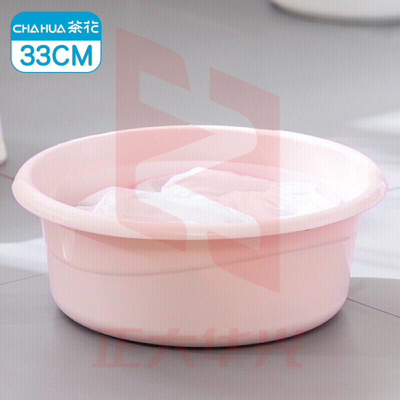 茶花 塑料盆洗脸盆子洗衣服内裤盆婴儿儿童洗脚成人脸盘通用盆 33CM 03371K