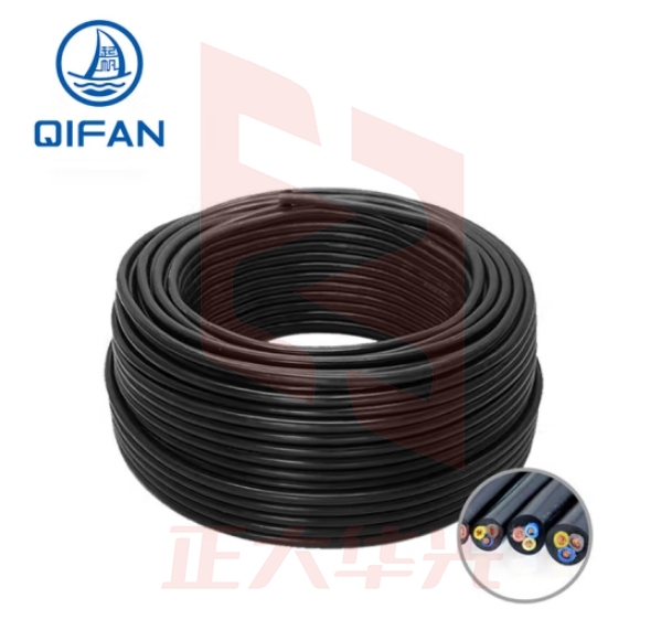 起帆电缆 YJV-0.6/1kV 3*50+1*25平方交联电力电缆硬线 黑色 1米（100米起售周期15天）