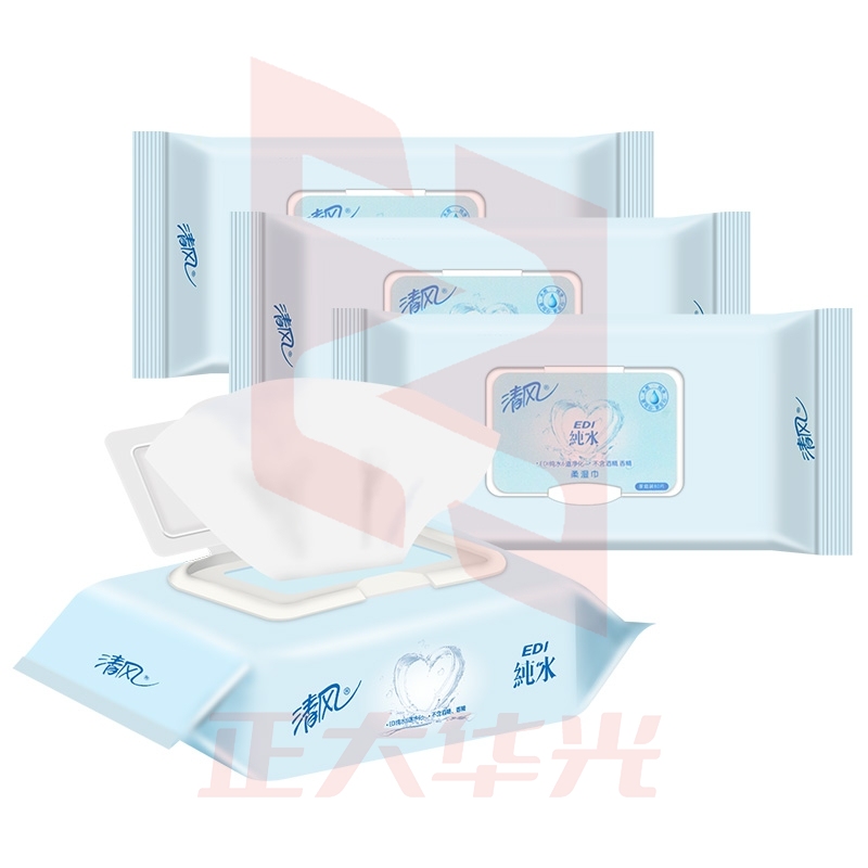 清风 (APP) 湿巾 EDI纯水系列 80片*4包 (整箱销售)