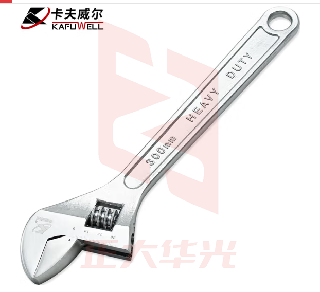 卡夫威尔 12英寸活动扳手 活口扳手大号活扳手工业级光柄活络扳手 大开口管钳扳手 300mm 开口0-38mm WR4112D