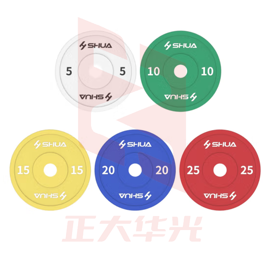 舒华（SHUA）红色25kg（SH-Q80-25KG） 杠铃片彩色cpu小孔胶片健身房举重力量训练健身器材