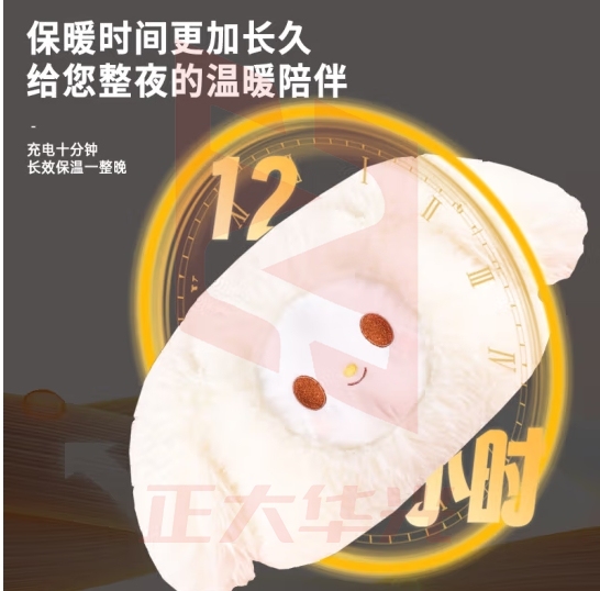 澳柯玛暖手宝暖手袋暖宝宝充电注水加热 卡通可拆洗智能防爆取暖神器送礼姨妈神器NP2312