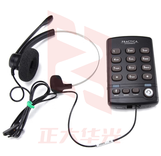 博诣POLY T110耳机话盒套装 呼叫中心电话机话耳麦 客服耳机 模拟电话机 拨号盘+耳机套装