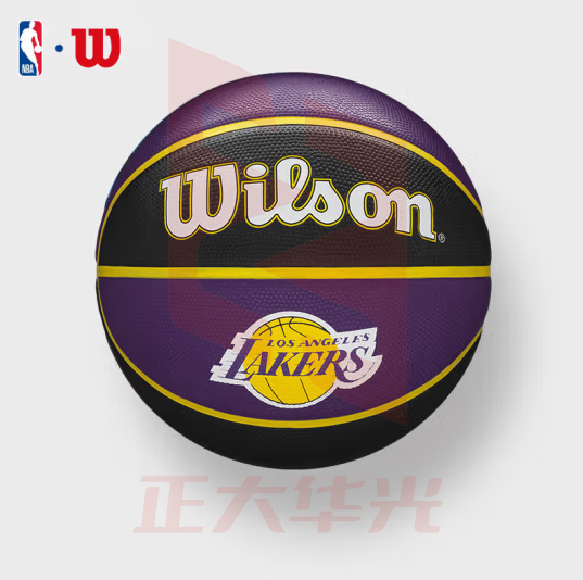 Wilson威尔胜 NBA球队篮球系列洛杉矶湖人队徽成人橡胶室外7号篮球 WTB1300IBLALCN