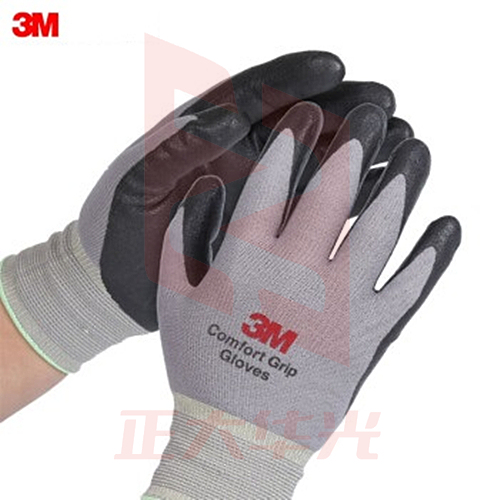 3M 防护手套舒适型防滑耐磨 灰色M