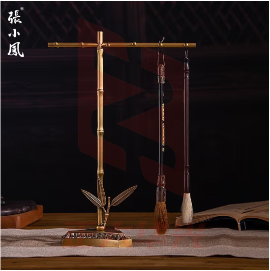 張小鳳 文房四宝中国风笔挂张小凤竹节笔挂书法收纳用品创意展示挂架 竹节笔挂