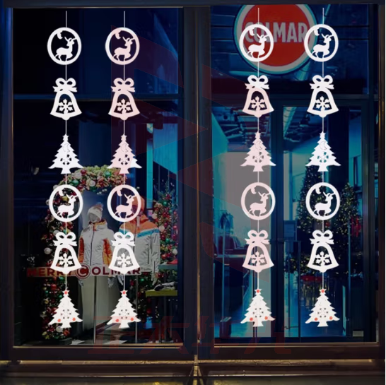 欧妮姿 圣诞装饰圣诞树挂饰圣诞节装饰品圣诞铃铛麋鹿圣诞挂件6连串