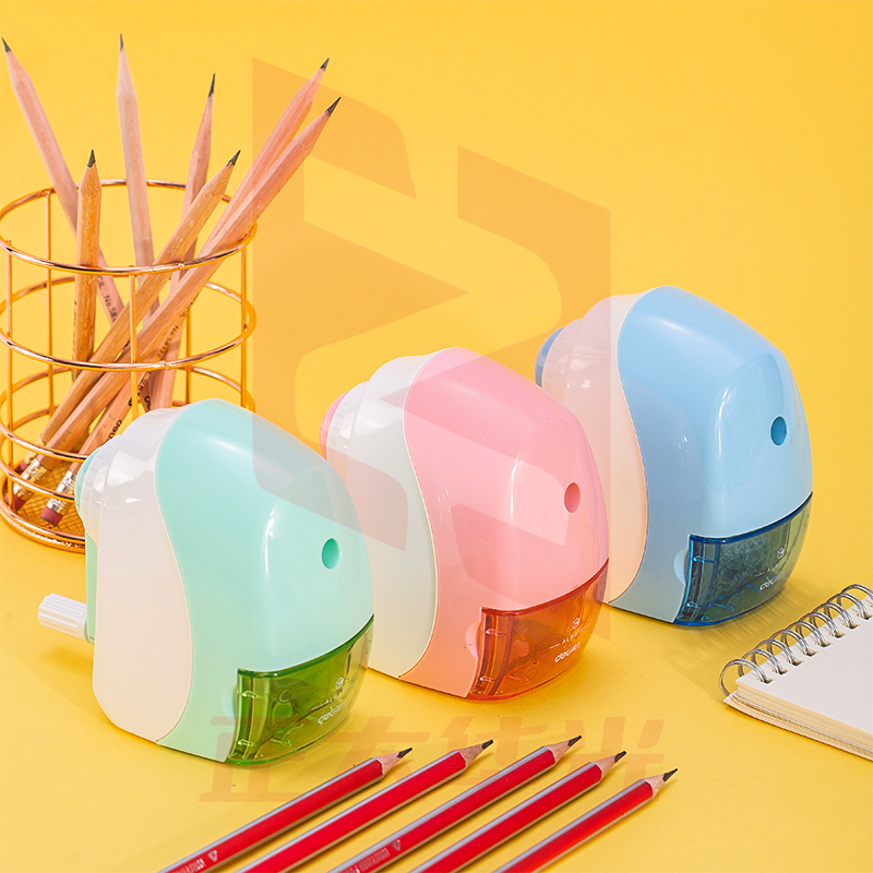 得力 0519 靓彩自动吸笔削笔机 转笔刀 颜色随机 