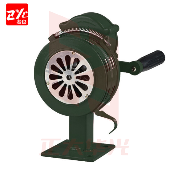 者也（ZYE）应急防灾疏散演习报警器 消防演练警报器 工厂矿山防汛报警器 铝合金固定式手摇警报器 绿色