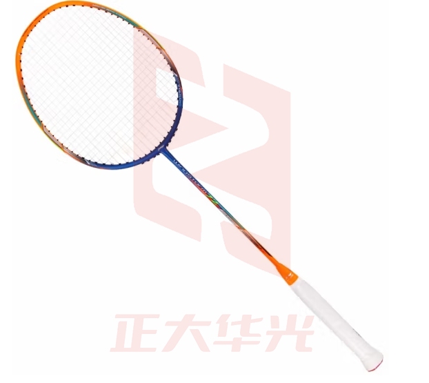 李宁（LI-NING）羽毛球拍全碳素轻量进攻单拍WS72蓝橘色已穿25磅AYPM192-1