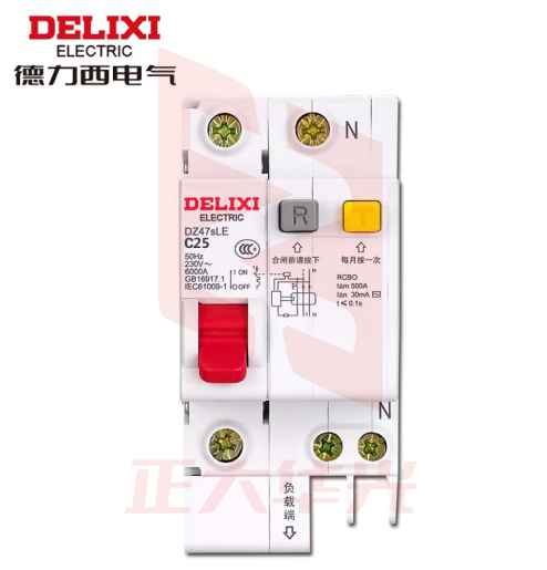 德力西电气 空开断路器空气开关漏电保护器DZ47sLE 1P+N 25A