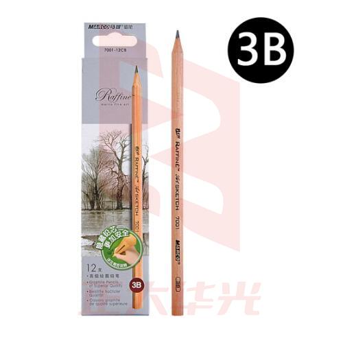 马可（MARCO）Raffine拉斐尼系列 原木专业美术HB素描铅笔12支六角杆手绘速写绘图笔纸盒装7001-3B