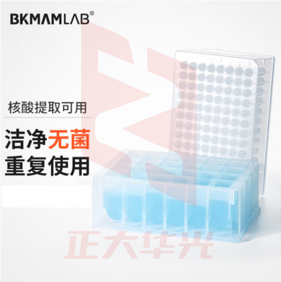 比克曼生物（BKMAM）深孔板96孔细胞培养储存板PCR实验室存样板硅胶盖 2.2mL 锥底 5个 96孔深孔板