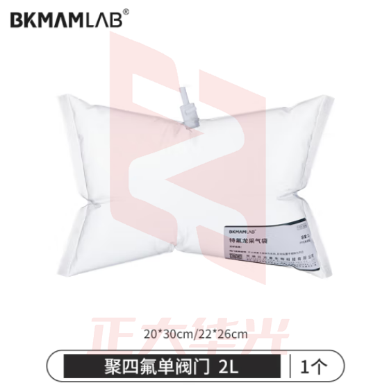 比克曼生物（BKMAM）特氟龙采气袋氟膜采样袋VOCs非总烃气袋聚四氟乙烯气体取样袋 2L单阀 聚四氟阀门